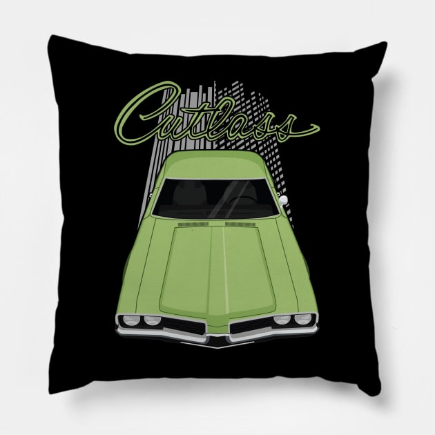 Oldsmobile Cutlass 1969 - green Pillow by V8social