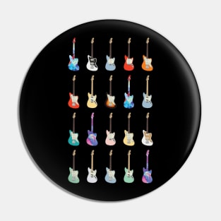 Offset Style Electric Guitar Icons Huge Collection Pin