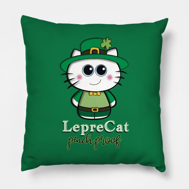 Saint Patrick’s Day Pinch Proof - LepreCat Pillow by Creasorz