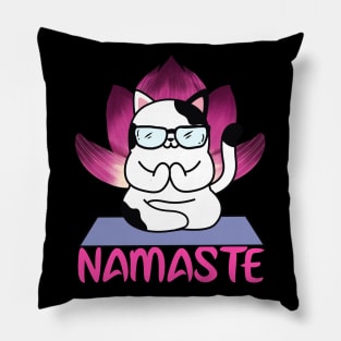 Funny Yoga Cat Namaste Apparel design. Pillow