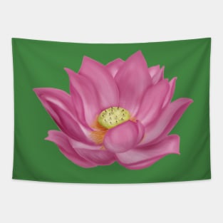 Pink Lotus Blossom Digital Art Tapestry