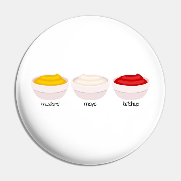 Mustard, Mayo, and Ketchup Pin by artsylab