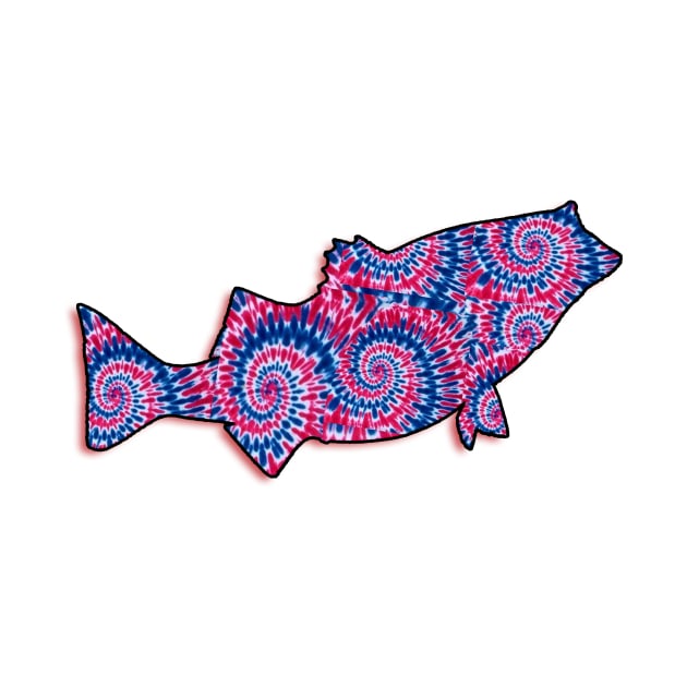 tie dye bass by Hook Ink