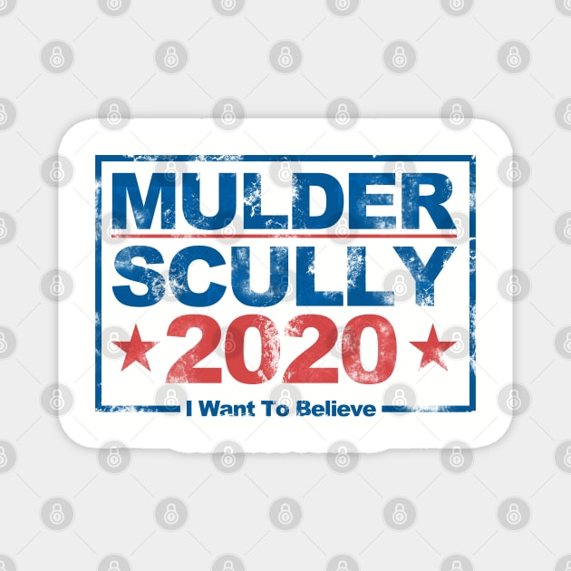 Mulder Scully On The Ticket 2020 Magnet by NerdShizzle