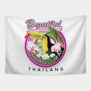 Beautiful Chiang Mai Thailand logo Tapestry