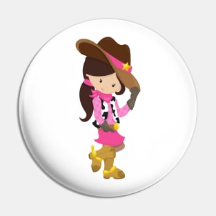 Cowgirl, Sheriff, Western, Country, Brown Hair Pin