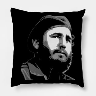 Fidel Castro Black and White Pillow