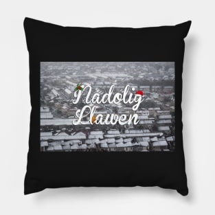 Nadolig Llawen - Welsh Christmas Scene Pillow