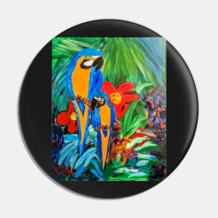 Two parrots in the jungle Pin