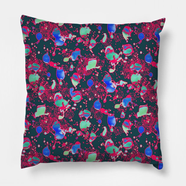 Free splash watercolor ink	magenta Pillow by Remotextiles