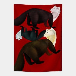 Sable Zibellina Marten Vintage Red Tapestry