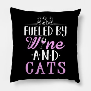 Fueled by Wine and Cats Pillow