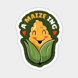 A Maize Ing // Funny Corn Cartoon Magnet