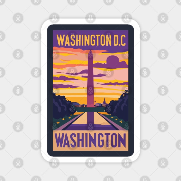 A Vintage Travel Art of Washington DC - US Magnet by goodoldvintage