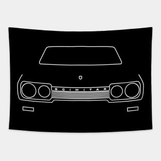 Reliant Scimitar classic car outline graphic (white) Tapestry