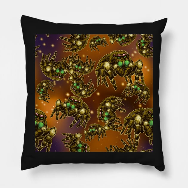 Copper Halloween Space Spider (Bold Jumper) All Over Print Pillow by RJKpoyp