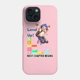 School's out, Level Up! Next Chapter Begins! Class of 2024, graduation gift, teacher gift, student gift. Phone Case