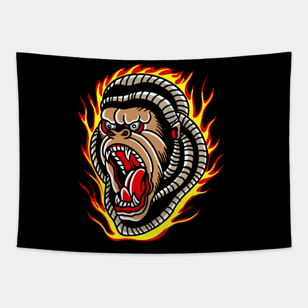 king kong is angry Tapestry by RameMarket