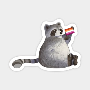 Lesbian Pride Raccoon Magnet