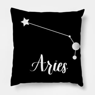 Aries Zodiac Constellation in White Pillow