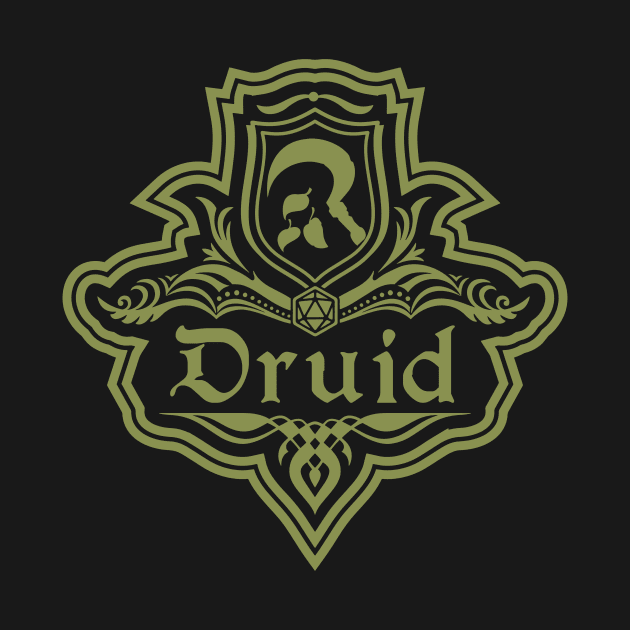 D&D Druid 1 Color Emblem by Sunburst