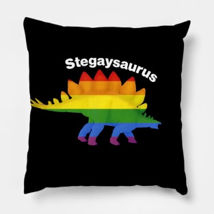 Stegaysaurus - Rainbow LGBTQ Dinosaur Pillow