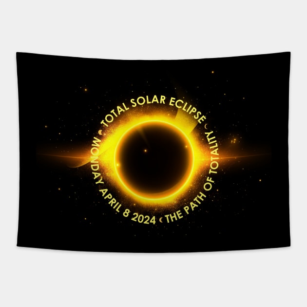 TEXAS American Totality Total Solar Eclipse 2024 April 8 Tapestry by Swot Tren