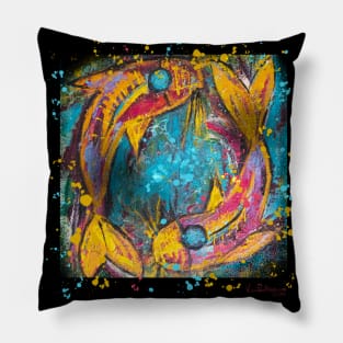 Koi Fish Yin Yang Abstract Pillow