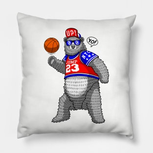 cool bear streetball player Pillow