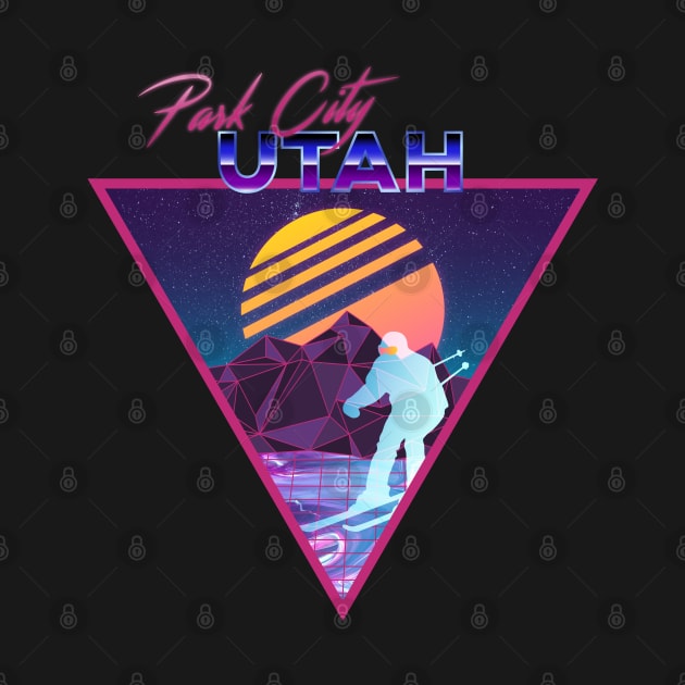 Retro Vaporwave Ski Mountain | Park City Utah | Shirts, Stickers, and More! by KlehmInTime