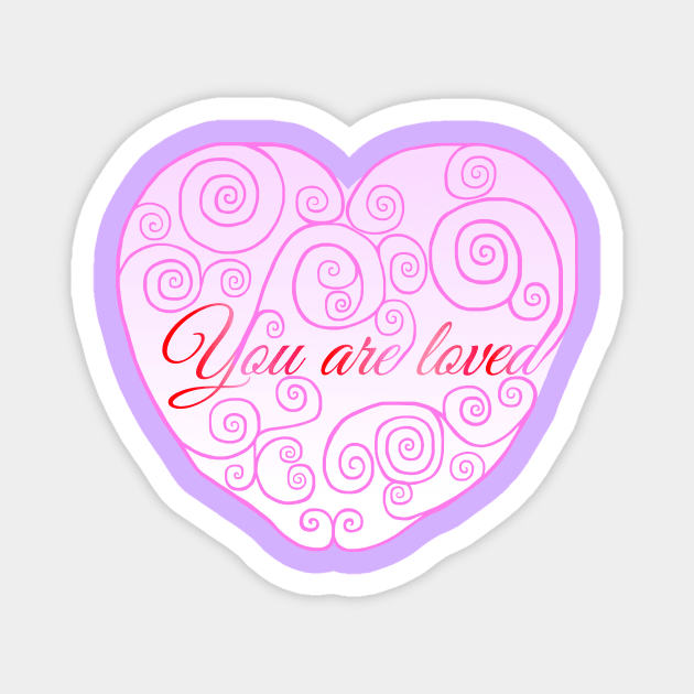 You Are Loved Swirly Heart Magnet by Art by Deborah Camp