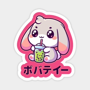 Bunny Drinking Bubble Tea Kawaii Anime Rabbit Magnet