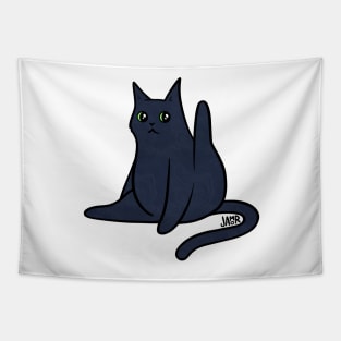 Black Cat Leg Up Tapestry