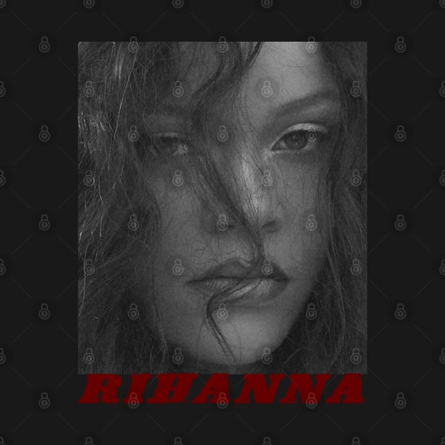 RIHANNA BLACK WHITE by nurkaymazdesing