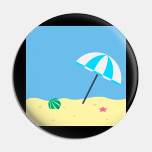 Summer Beach Umbrella Pin