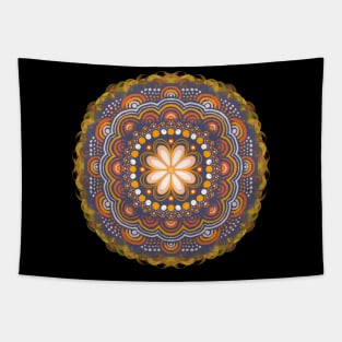 Harvest celebration retro mandala Tapestry