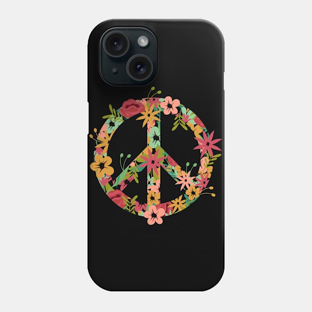 Flower Peace Symbol Phone Case by madeinchorley