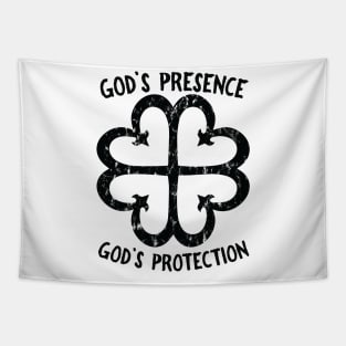 African Adinkra Symbol "God's Protection, God's Presence" Black. Tapestry