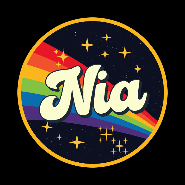 Nia // Rainbow In Space Vintage Style by LMW Art