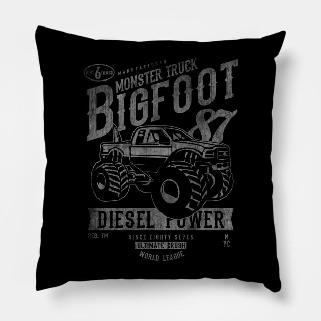 Bigfoot Monster Truck Pillow by DesignedByFreaks