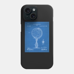 Atlas Globe Map Patent - World Traveler Teacher Classroom Art - Blueprint Phone Case