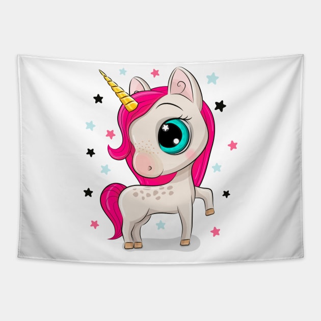 Cute Unicorn Tapestry by Reginast777