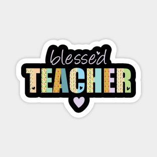 blessed teacher - thanksgiving - fall autumn Magnet