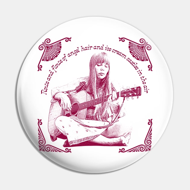 Joni Mitchell // Retro 1970s Style Fan Art Design Pin by DankFutura