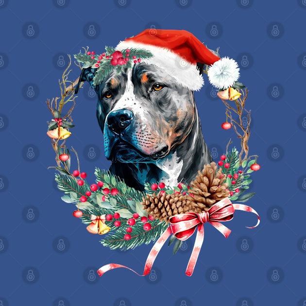 Christmas Dog American Pitbull by Astramaze