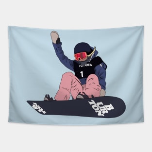 Chloe Kim Snowboard Tapestry