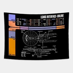 Library Computer Readout Showing Fictional Star Ship Tapestry