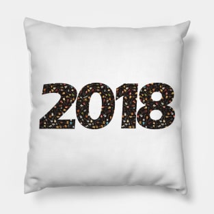 2018 Filled with Guitars on Black for the New Year! Pillow