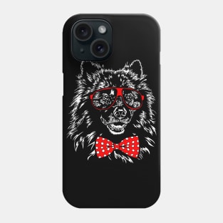 Cute Keeshond dog with glasses Phone Case