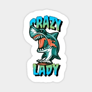 Crazy Shark Lady Magnet